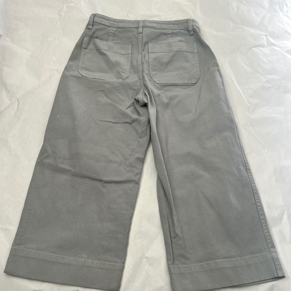 Madewell Curvy Slim Emmett Wide Leg Cropped Pants Womens Size 27P Gray Flare